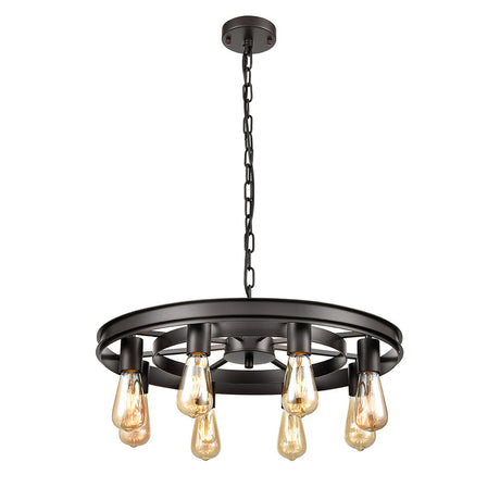 Brick Lane Cartwheel 8 Light Chandelier Dark Bronze –  from Amos Lighting + Home