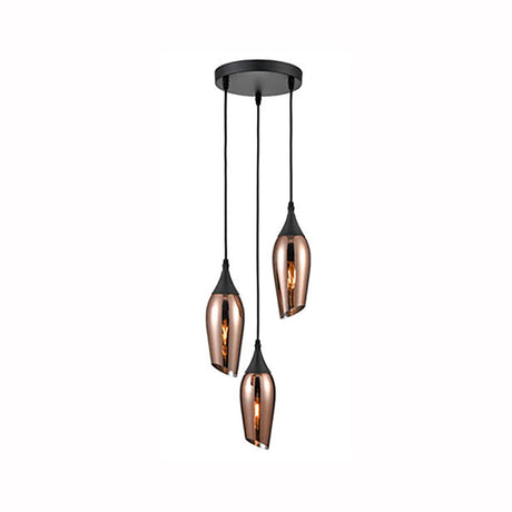 Brick Lane Colombo 3 Light Cluster Pendant Copper Glass –  from Amos Lighting + Home