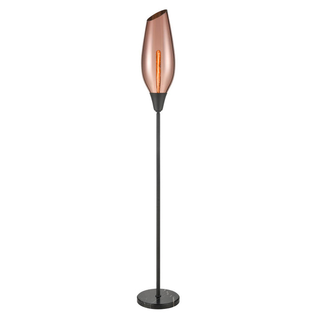 Brick Lane Colombo Floor Lamp Black with Copper Glass –  from Amos Lighting + Home