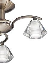 Brick Lane Crystal 3lt Flush Ceiling Light Antique Bronze –  from Amos Lighting + Home