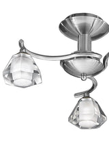 Brick Lane Crystal 3lt Flush Ceiling Light Satin Nickel –  from Amos Lighting + Home