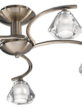 Brick Lane Crystal 5lt Flush Ceiling Light Antique Bronze –  from Amos Lighting + Home