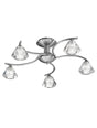 Brick Lane Crystal 5lt Flush Ceiling Light Satin Nickel –  from Amos Lighting + Home