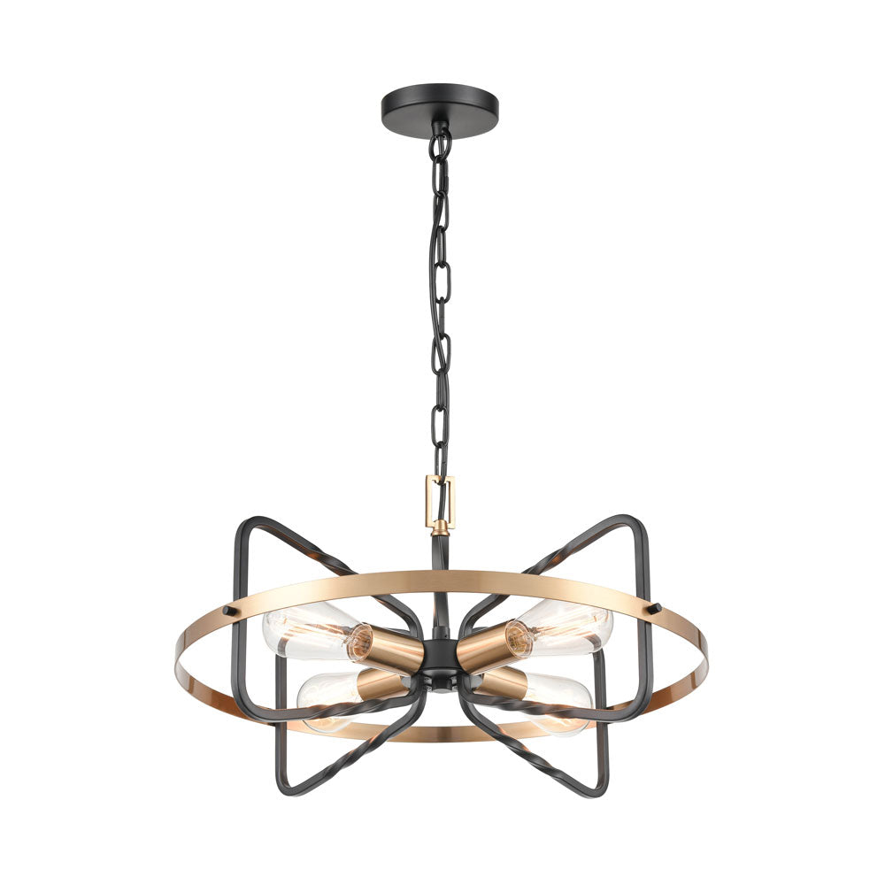 Brick Lane Dunstan Chandelier Dark Bronze and Brushed Brass –  from Amos Lighting + Home