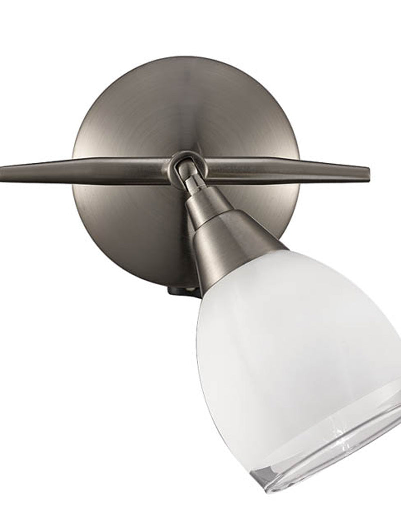 Brick Lane Edged Single Wall Light Satin Nickel –  from Amos Lighting + Home