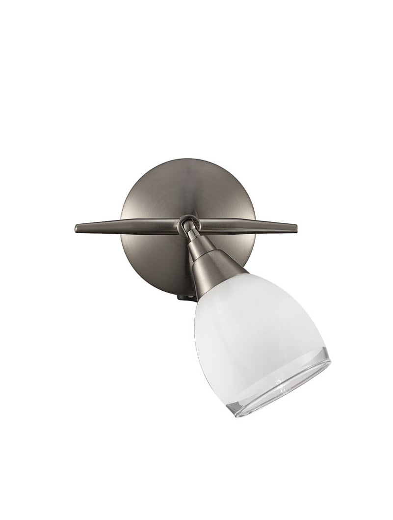 Brick Lane Edged Single Wall Light Satin Nickel –  from Amos Lighting + Home