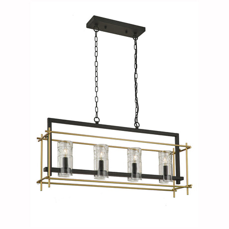 Brick Lane Egbert 4 Light Pendant Bar Black and Gold –  from Amos Lighting + Home