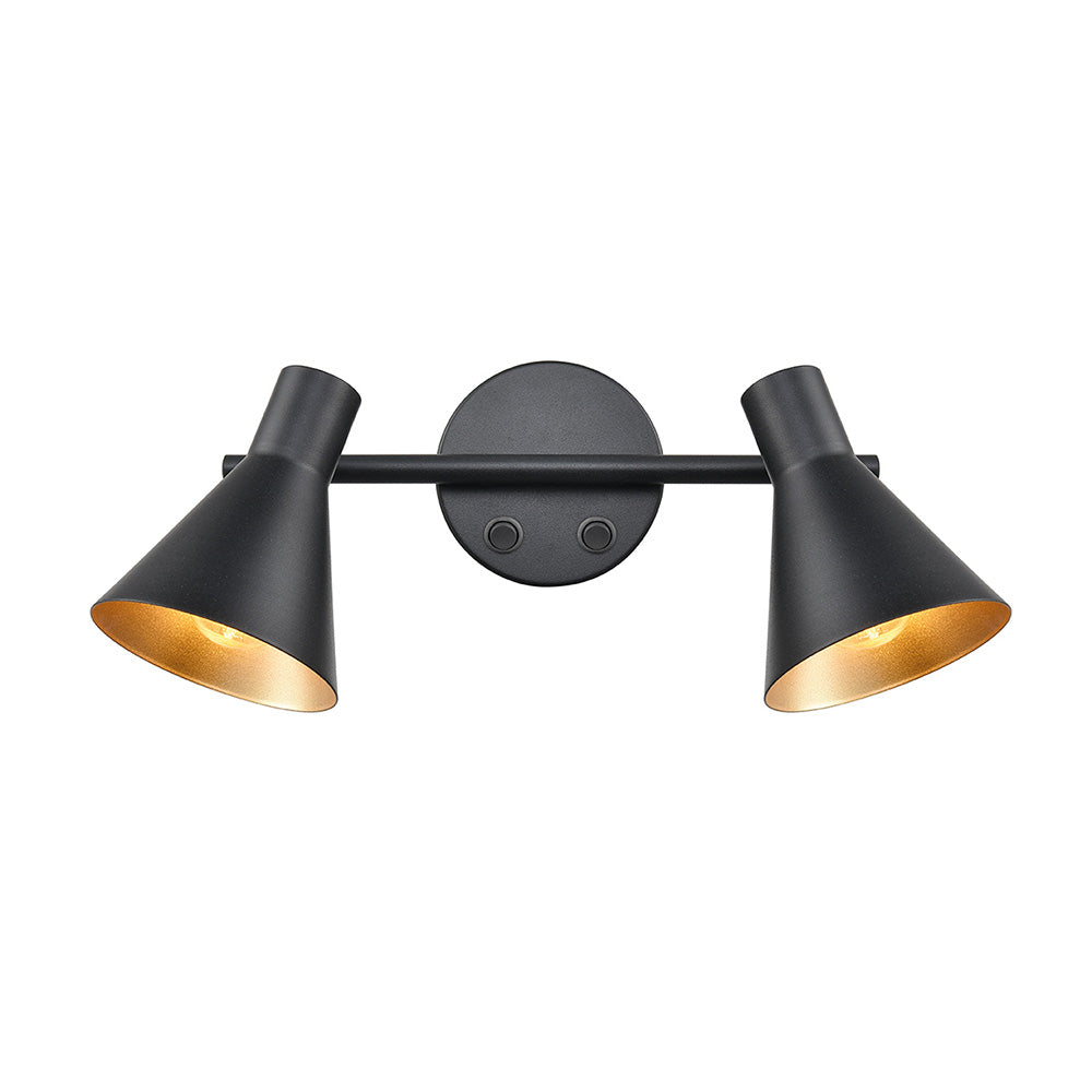 Brick Lane Eugenia Double Spotlight Swtiched Black and Gold –  from Amos Lighting + Home