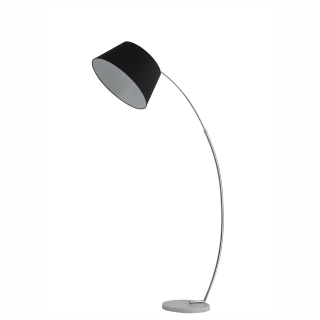 Brick Lane Extendable Arc Floor Lamp White Marble Base with Black Shade –  from Amos Lighting + Home