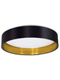 Brick Lane Flush Drum Ceiling Light Black with Gold Lining –  from Amos Lighting + Home