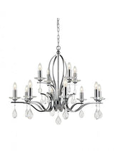 Brick Lane Gem 12 Light Chandelier Satin Nickel –  from Amos Lighting + Home