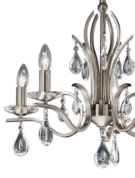 Brick Lane Gem 5 Light Chandelier Satin Nickel –  from Amos Lighting + Home