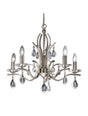 Brick Lane Gem 5 Light Chandelier Satin Nickel –  from Amos Lighting + Home