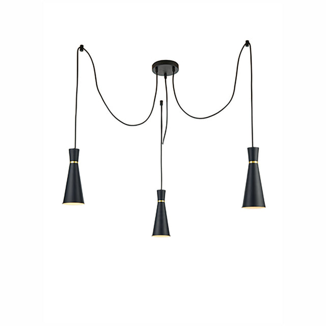 Brick Lane Gladstone 3 Light Cluster Pendant Satin Black –  from Amos Lighting + Home