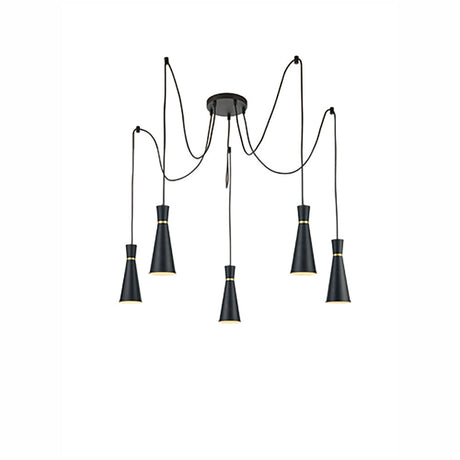 Brick Lane Gladstone 5 Light Cluster Pendant Satin Black –  from Amos Lighting + Home