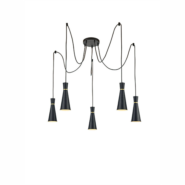 Brick Lane Gladstone 5 Light Cluster Pendant Satin Black –  from Amos Lighting + Home