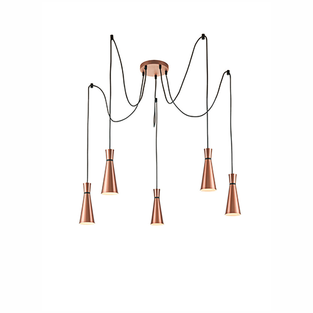 Brick Lane Gladstone 5 Light Cluster Pendant Satin Copper –  from Amos Lighting + Home