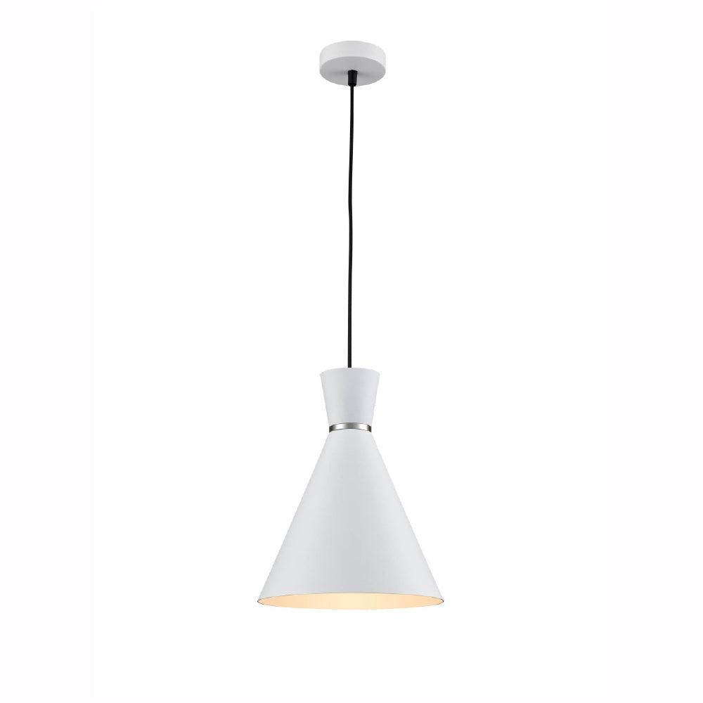 Brick Lane Gladstone Conical Pendant Satin White –  from Amos Lighting + Home