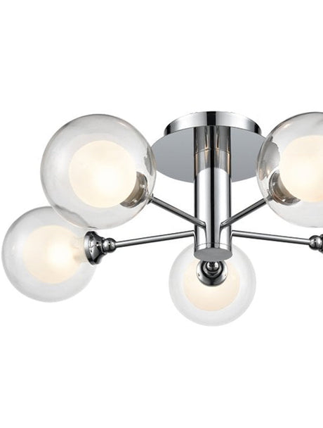 Brick Lane Globe 5lt Flush Ceiling Light Polished Chrome –  from Amos Lighting + Home