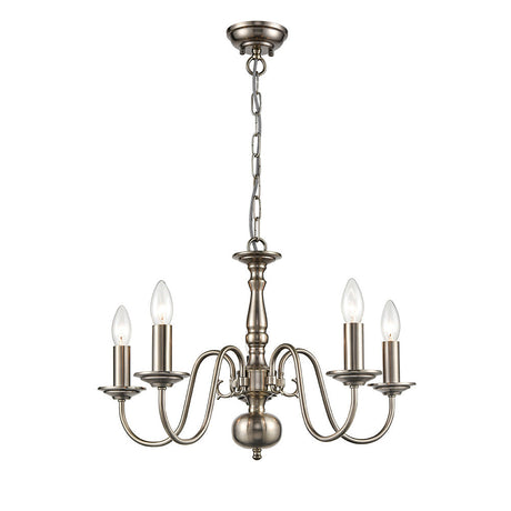 Brick Lane Goldsmith 5 Light Chandelier Pewter –  from Amos Lighting + Home