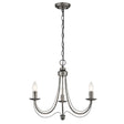 Brick Lane Handel 3 Light Chandelier Brushed Silver Ironwork –  from Amos Lighting + Home