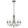 Brick Lane Handel 5 Light Chandelier Brushed Silver Ironwork –  from Amos Lighting + Home