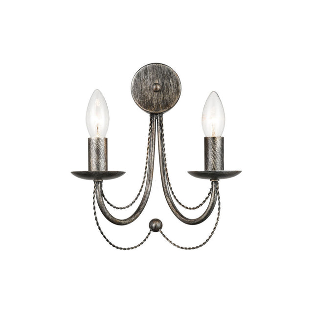 Brick Lane Handel Wall Light Brushed Silver Ironwork –  from Amos Lighting + Home