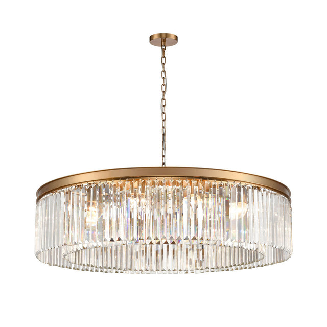 Brick Lane Highclere Brushed Brass Chandelier 12 Light –  from Amos Lighting + Home