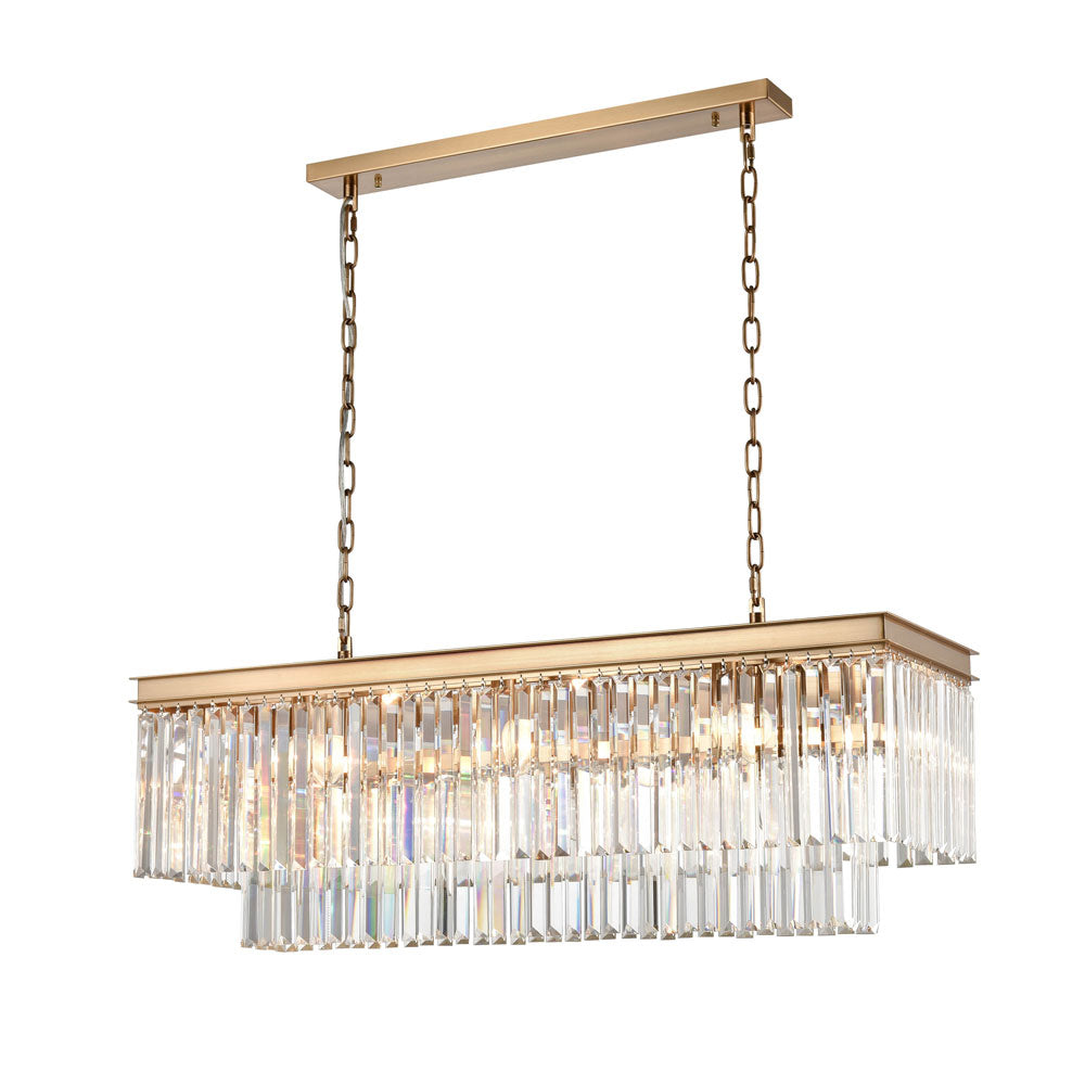 Brick Lane Highclere Brushed Brass Chandelier Bar Light –  from Amos Lighting + Home