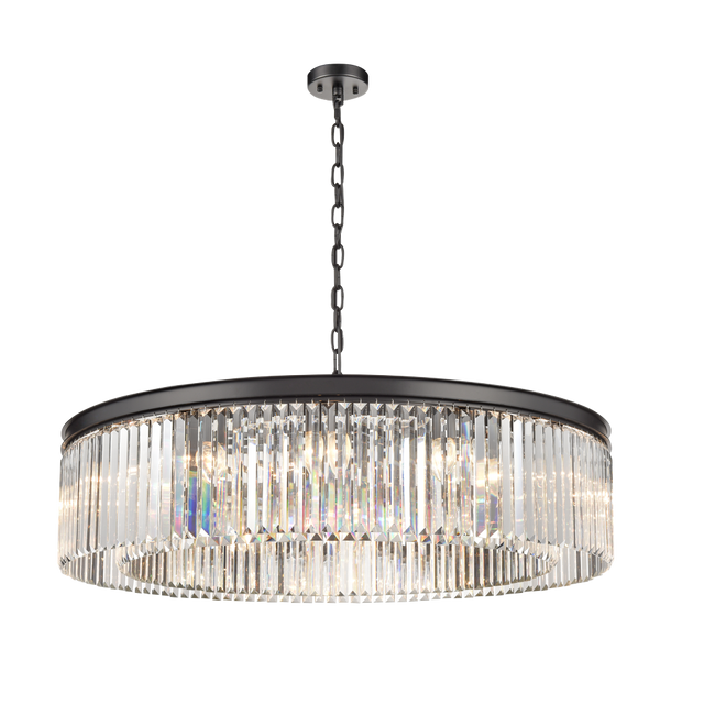 Brick Lane Highclere Matt Black Chandelier 12 Light –  from Amos Lighting + Home