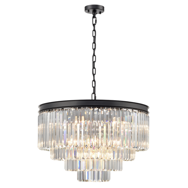 Brick Lane Highclere Matt Black Chandelier 20 Light –  from Amos Lighting + Home