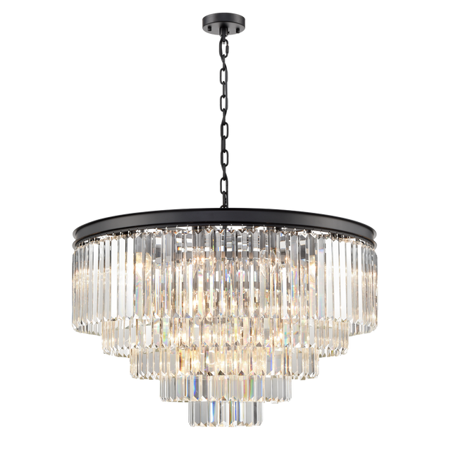 Brick Lane Highclere Matt Black Chandelier 27 Light –  from Amos Lighting + Home