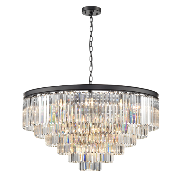 Brick Lane Highclere Matt Black Chandelier 30 Light –  from Amos Lighting + Home