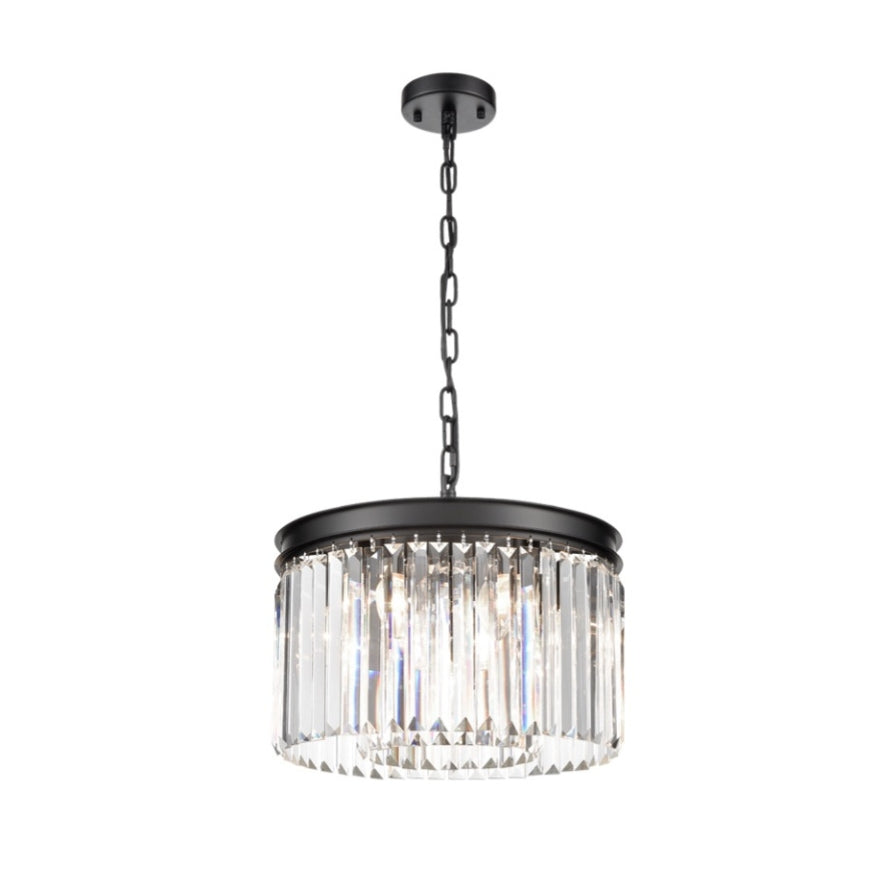 Brick Lane Highclere Matt Black Chandelier 5 Light