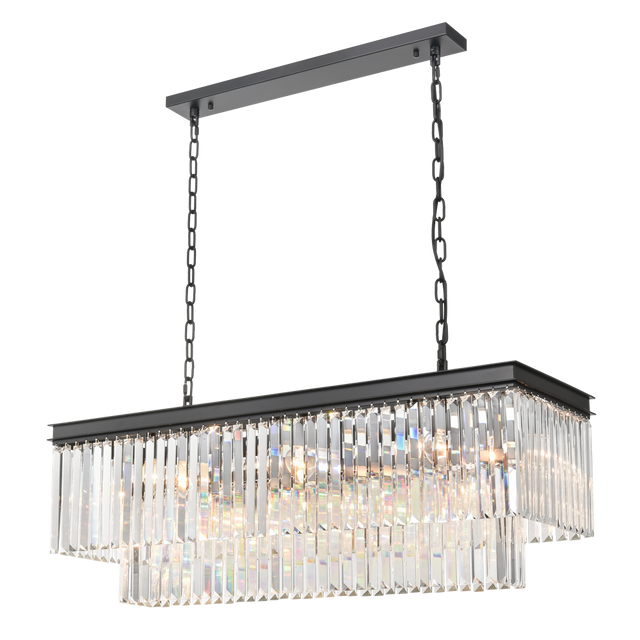 Brick Lane Highclere Matt Black Chandelier Bar Pendant Light –  from Amos Lighting + Home