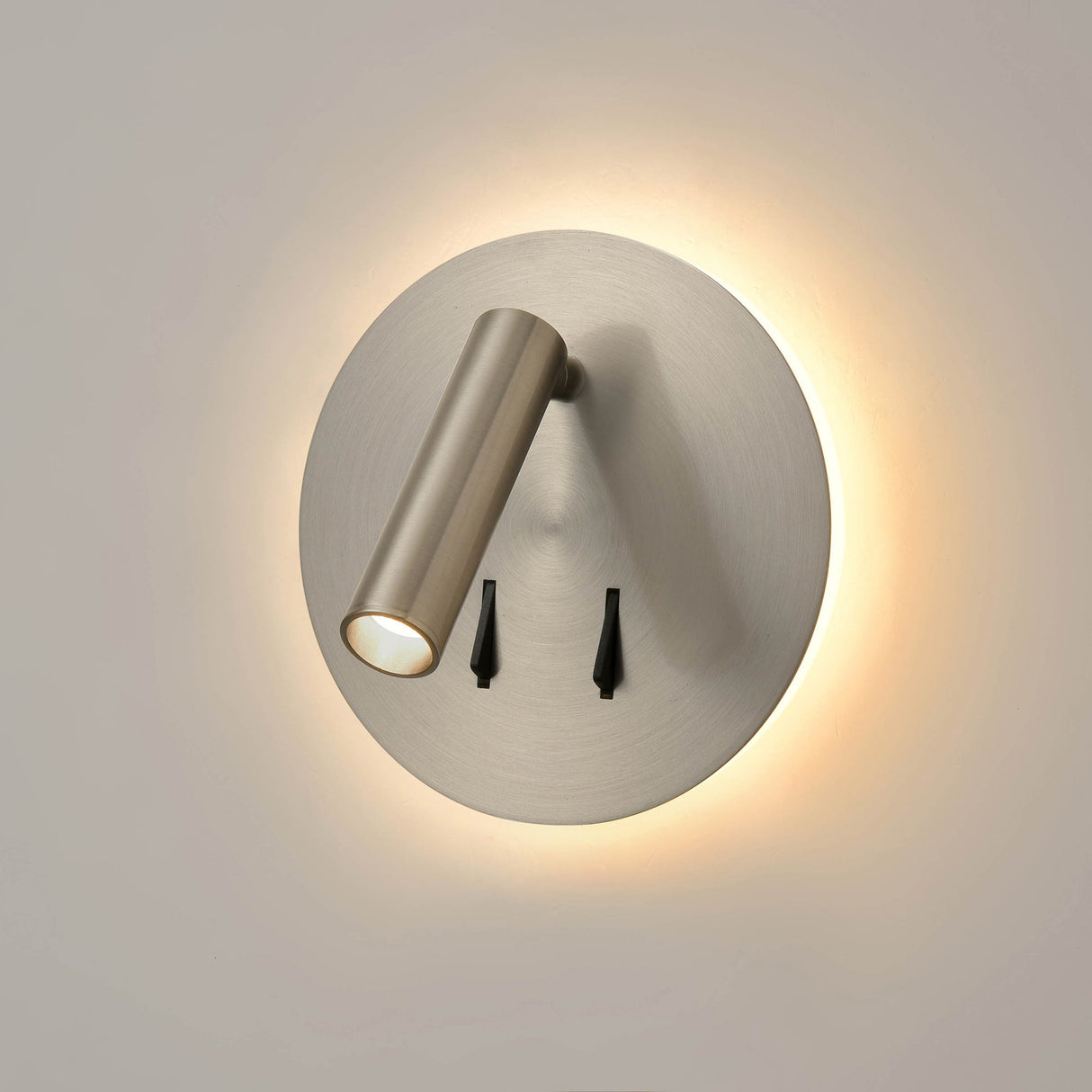 Brick Lane Illuminated Reading Wall Light LED Satin Nickel