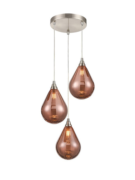 Brick Lane Katy 3lt Cluster Pendant Copper, Smoke, Amber or Clear –  from Amos Lighting + Home