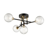 Brick Lane Kingsway Bathroom 4lt Ceiling Light Black and Brass –  from Amos Lighting + Home