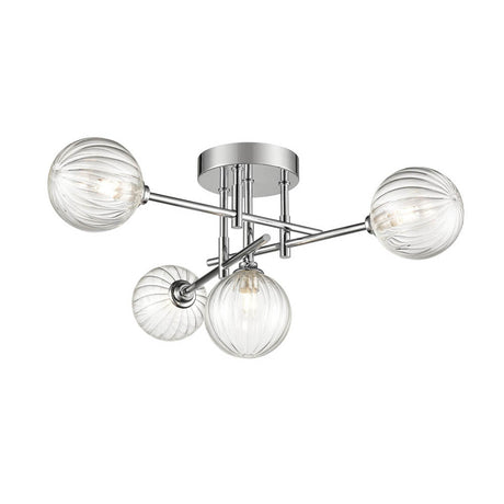 Brick Lane Kingsway Bathroom 4lt Ceiling Light Chrome and Glass –  from Amos Lighting + Home