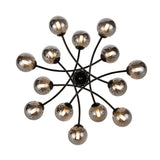 Brick Lane Namur 14lt Flush Ceiling Light Black, Smoked Glass –  from Amos Lighting + Home