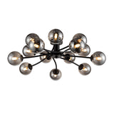 Brick Lane Namur 14lt Flush Ceiling Light Black, Smoked Glass –  from Amos Lighting + Home