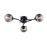 Brick Lane Namur 3lt Flush Ceiling Light Black, Smoked Glass –  from Amos Lighting + Home