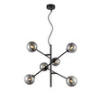 Brick Lane Namur 6 Light Chandelier Black Smoked Glass –  from Amos Lighting + Home