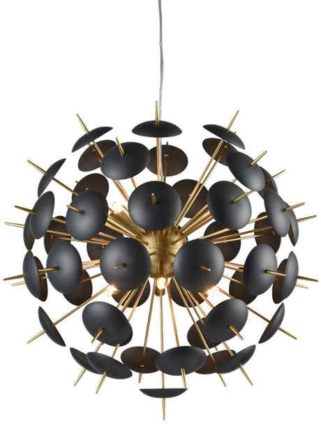 Brick Lane Sphere 12 Chandelier Light Black and Gold –  from Amos Lighting + Home