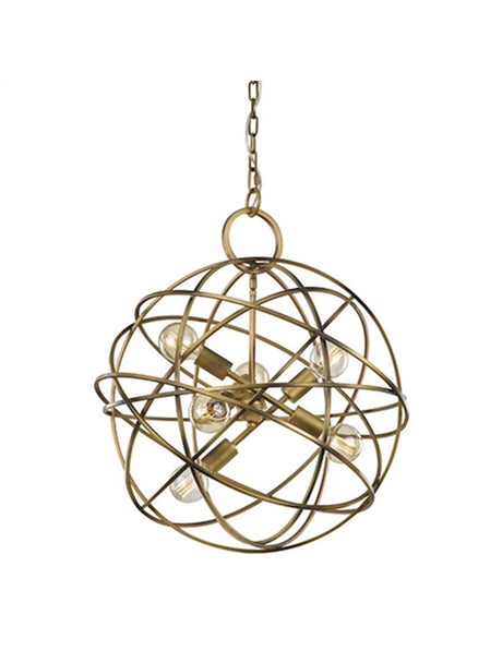 Brick Lane Sphere 6 Light Chandelier Ironwork Old Gold –  from Amos Lighting + Home