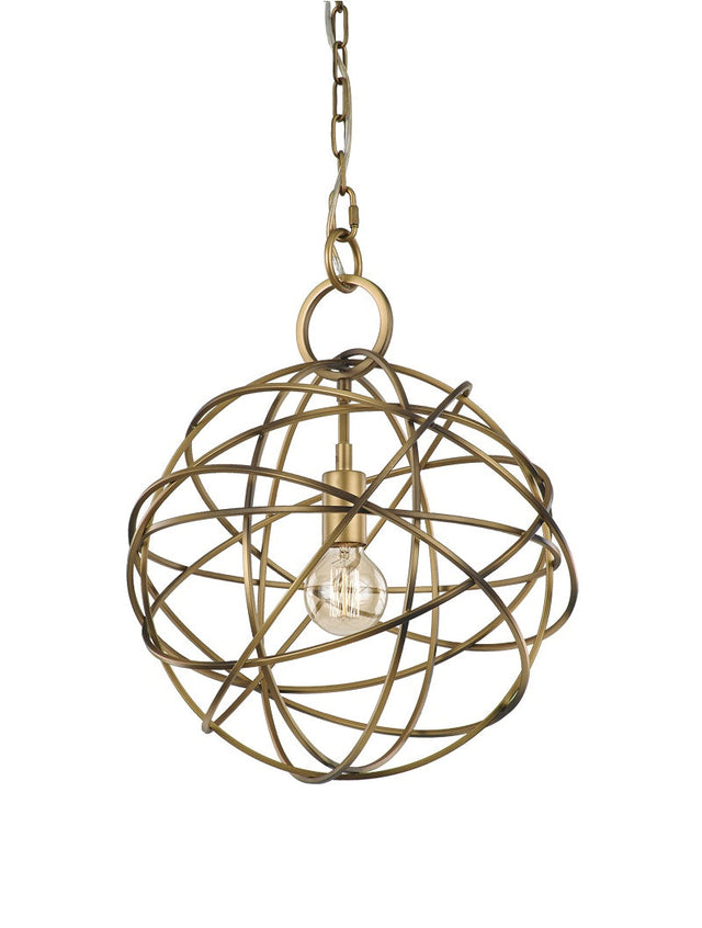 Brick Lane Sphere Single Ironwork Pendant Old Gold –  from Amos Lighting + Home