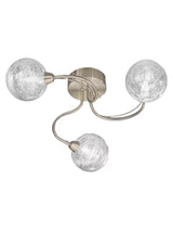 Brick Lane Spiral 3lt Flush Ceiling Light Satin Nickel –  from Amos Lighting + Home