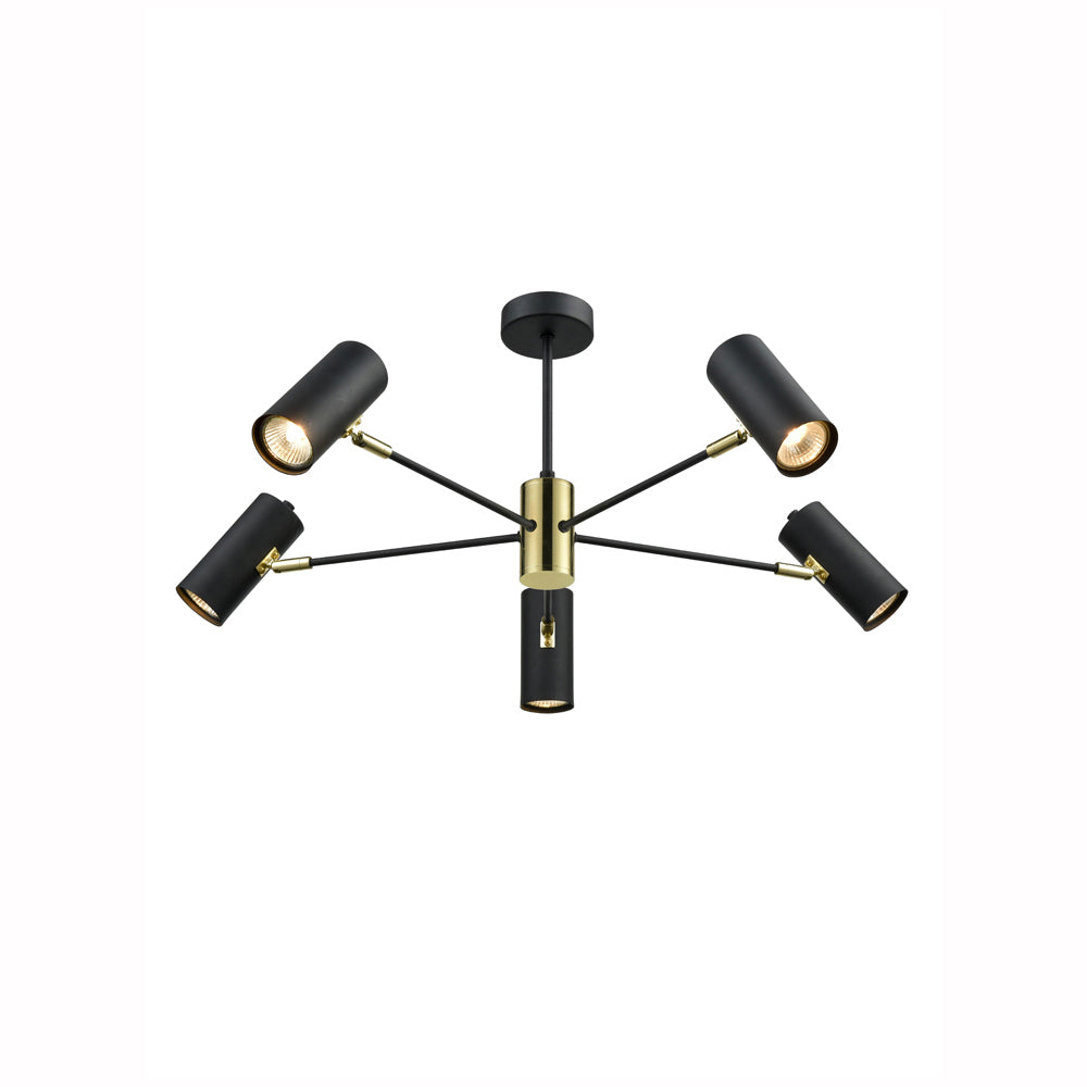 Brick Lane Thackeray 5 Arm Ceiling Spotlight Black –  from Amos Lighting + Home