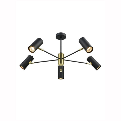 Brick Lane Thackeray 5 Arm Ceiling Spotlight Black –  from Amos Lighting + Home