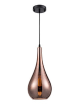 Brick Lane Tulip Glass Pendant Copper, Smoke or Amber - Copper from Amos Lighting + Home